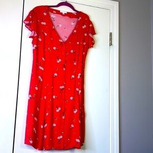 Abound red floral print dress size Sise M